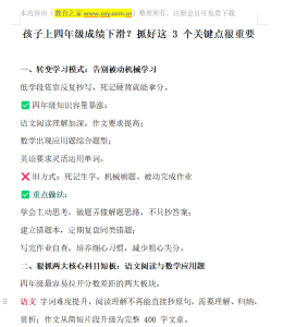 四年级 学习习惯与方法整理